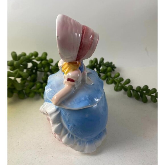 Vintage Lefton 3697 Bloomer Girl Sugar Jam Jar with Lid Ceramic Figurine - Picture 3 of 8